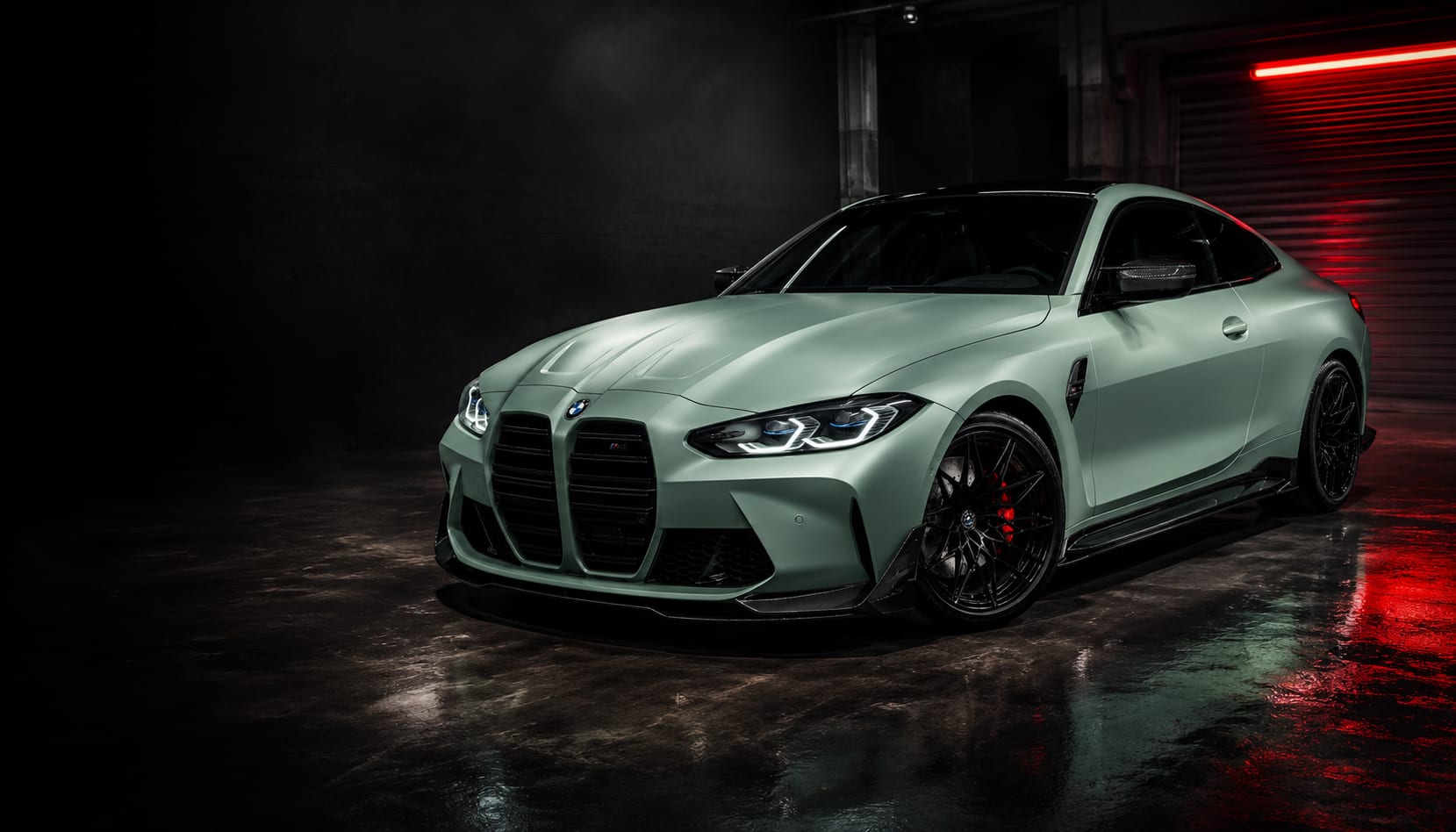 BMW M4 in a satin green wrap at Concept Vehicle Studio, Bradford